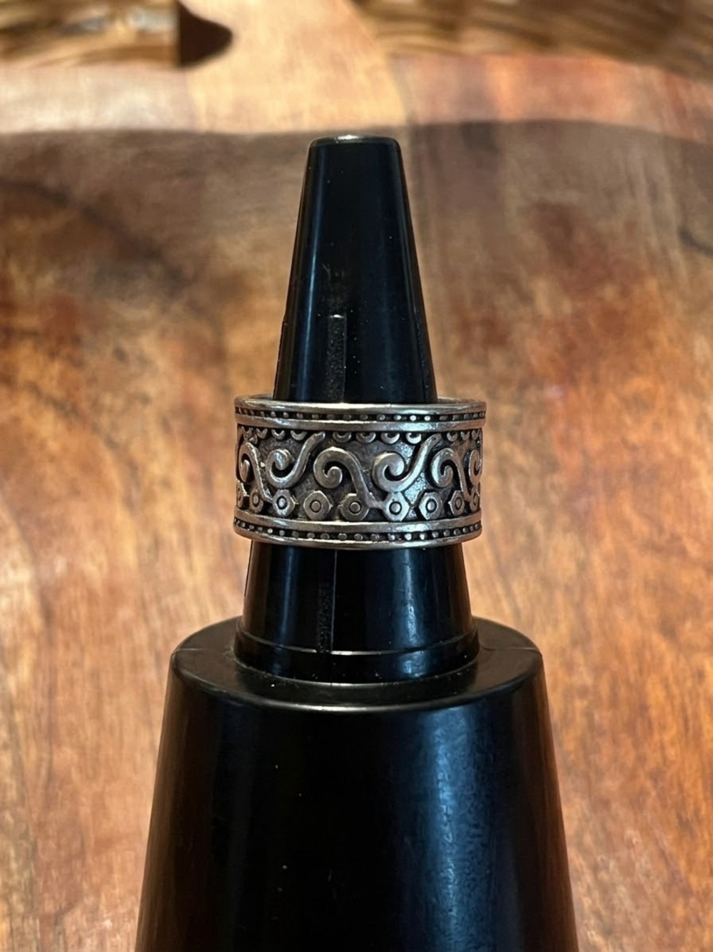 Ring Silver Filigree Scroll Wide Band Ring